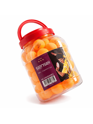 Pack 60 Pelotas Ping Pong Sen Sei 3 estrellas