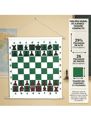 Tablero Mural Magnético para Instrucción de Ajedrez Enrollable