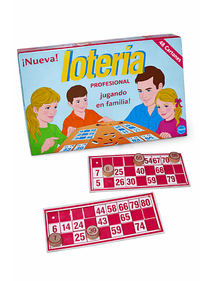 Lotería de Madera con 48 Cartones y Fichas de Madera