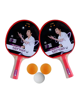 Set 2 paletas + 3 pelotas Sen Sei 2 estrellas