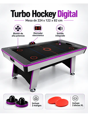 Turbo Hockey Digital – Mesa Air Hockey con Marcador Electrónico
