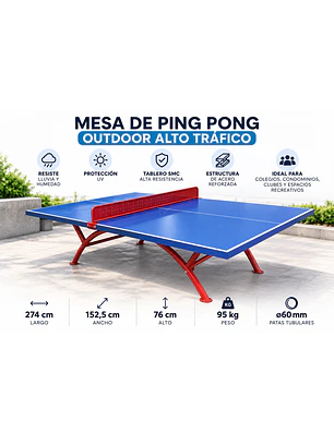 Mesa de Ping Pong Outdoor Alto Tráfico Catron