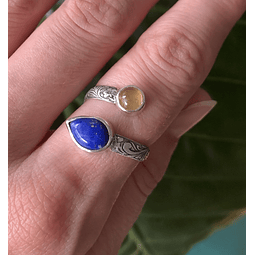 Anillo constance lápiz lazuli- citrino