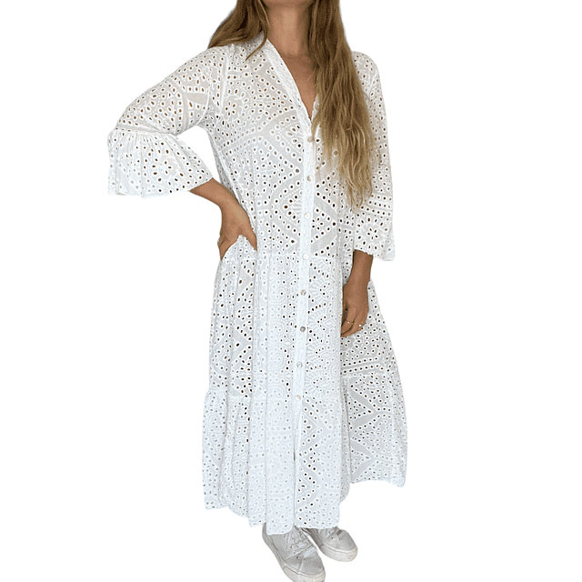 Vestido Italiano Broderie Blanco 