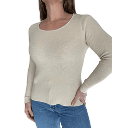 Sweater Básico Ajustado Beige