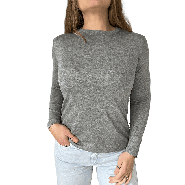 Polera Algodón Básica Gris