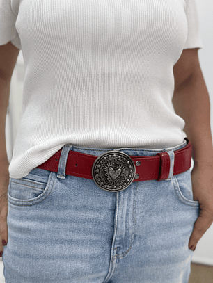 Cinturón Cuero Tita Rojo