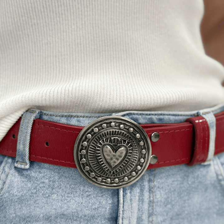 Cinturón Cuero Tita Rojo 2