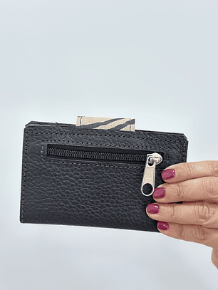 Billetera Cuero Negra Pitón 