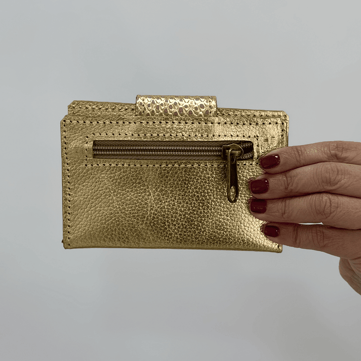 Billetera Cuero Dorada 2