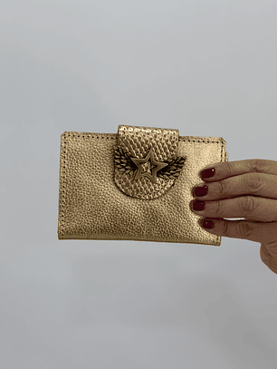 Billetera Cuero Dorada