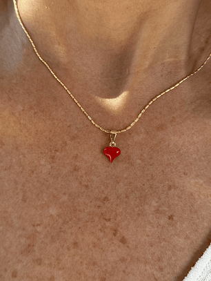 Cadena Corazón Murano Roja