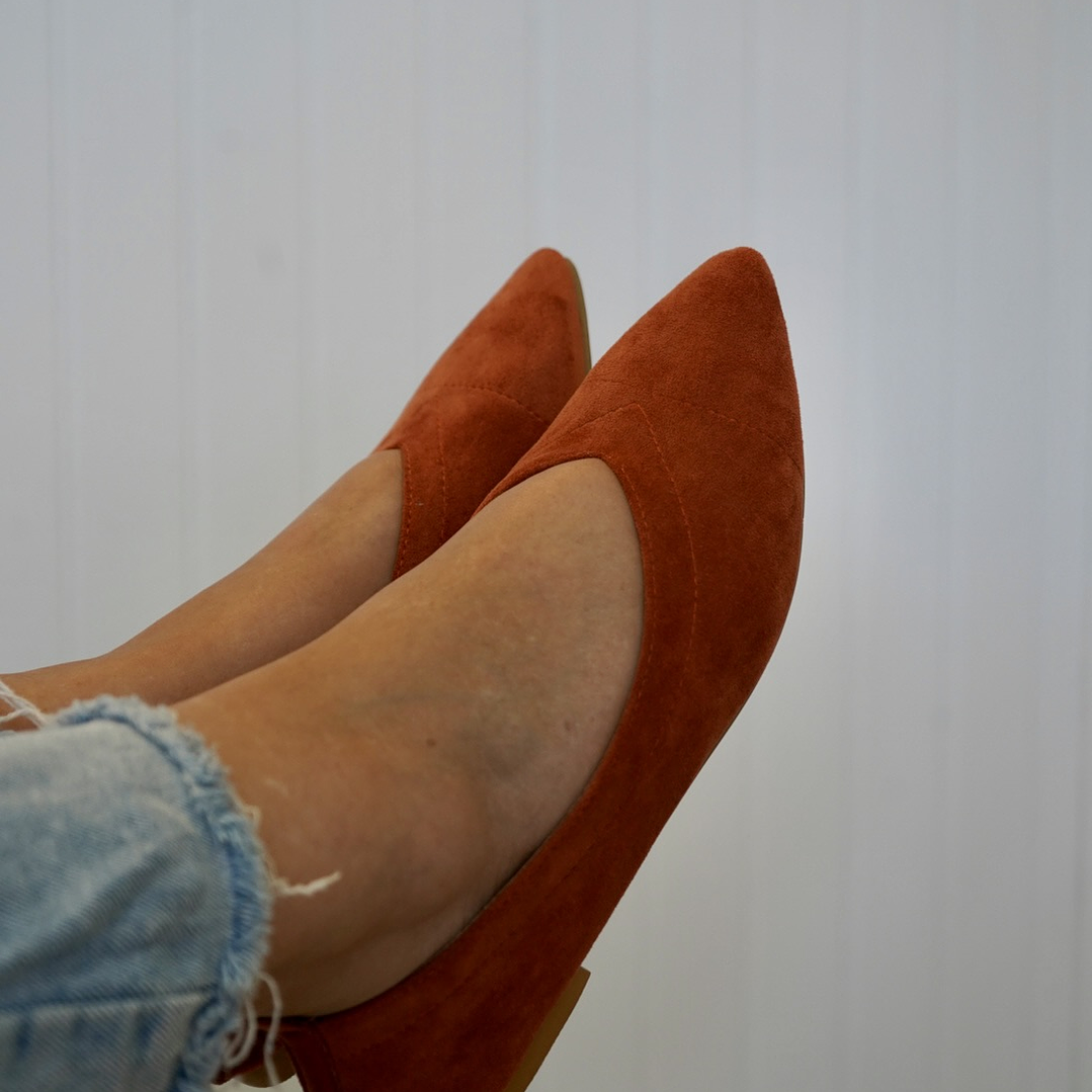 Zapato Gamuza Naranjo 1