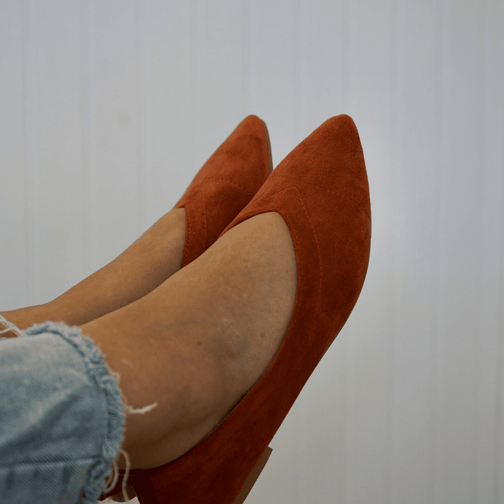 Zapato Gamuza Naranjo 1