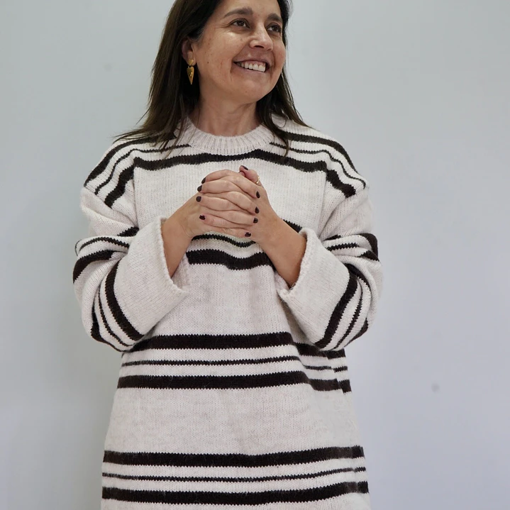 Sweater Canela Blanco 1