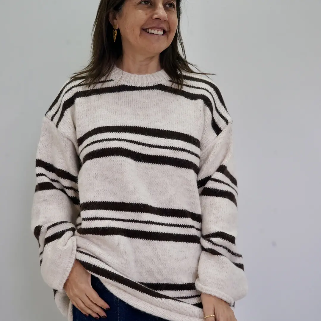 Sweater Canela Blanco 2