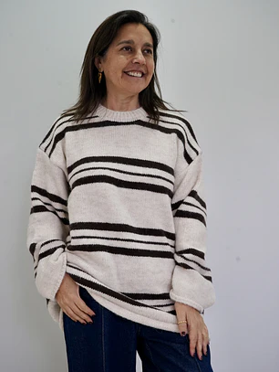 Sweater Canela Blanco