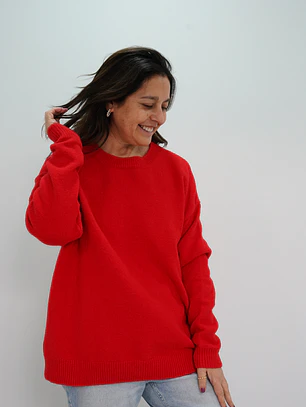 Sweater Blanca Rojo