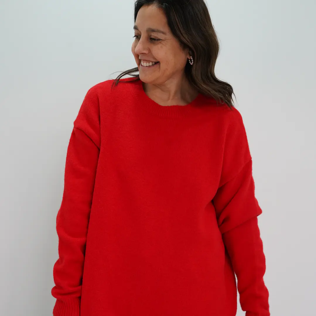 Sweater Blanca Rojo 2