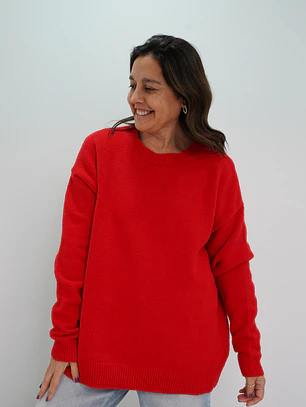 Sweater Blanca Rojo