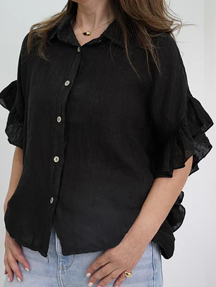 Blusa Blanca Negra