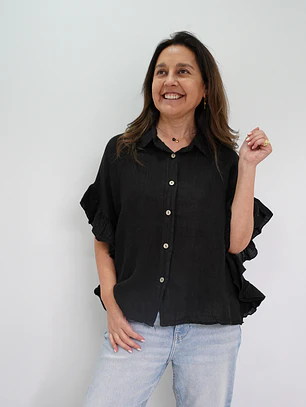 Blusa Blanca Negra