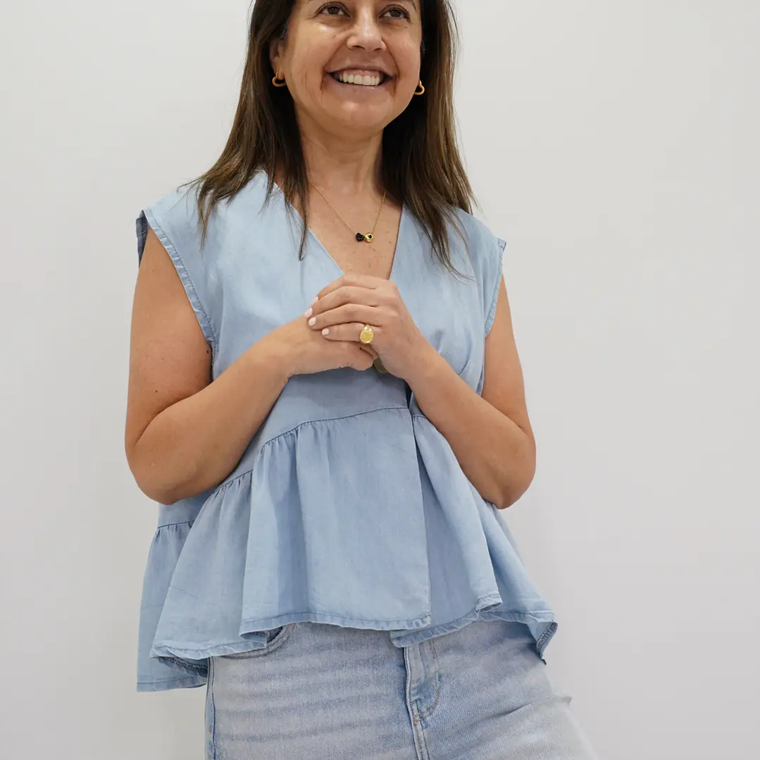 Blusa Javiera Celeste  1