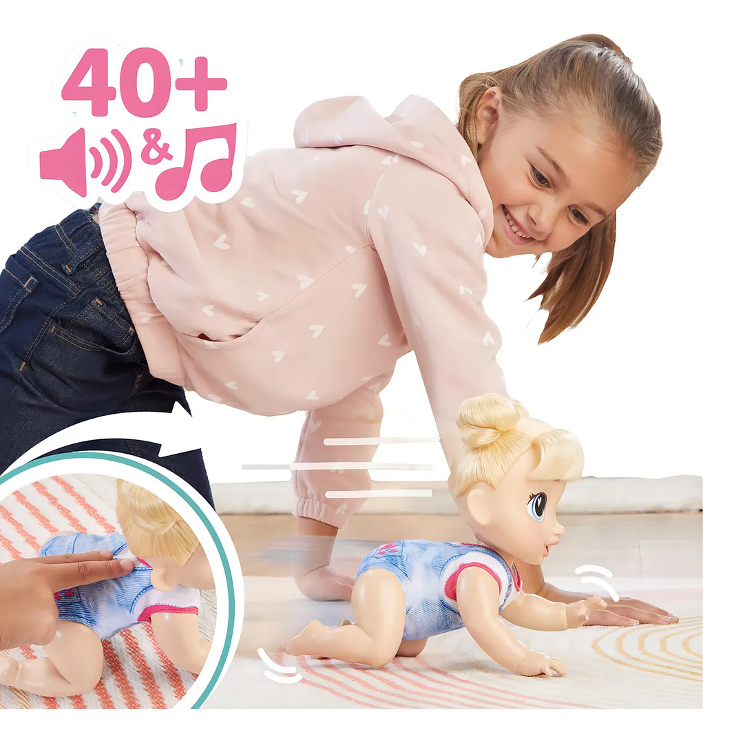 Baby Alive Muñeca Harper Hugs Juega Y Gatea Sonidos Hasbro 3