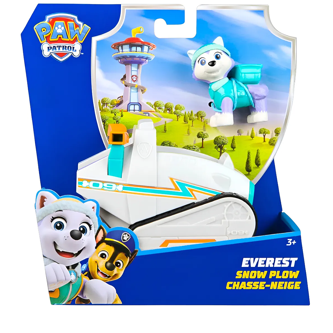 Paw Patrol Auto Mediano C/figura -everest Snow Plow-original 1