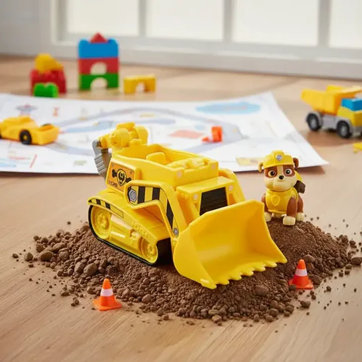  Muñeco Con Vehículo De Paw Patrol-rubble- Original 4