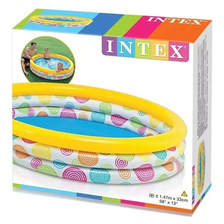 Pileta Inflable Intex De 3 Aros Anillos Intex 147 X 33 Cm Color Multicolor 2