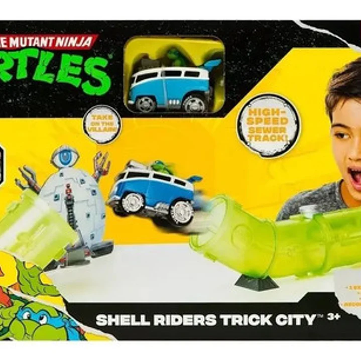 Las Tortugas Ninja Pista Tunel Lanzador Con Vehiculo Y Acc Color Verde 2