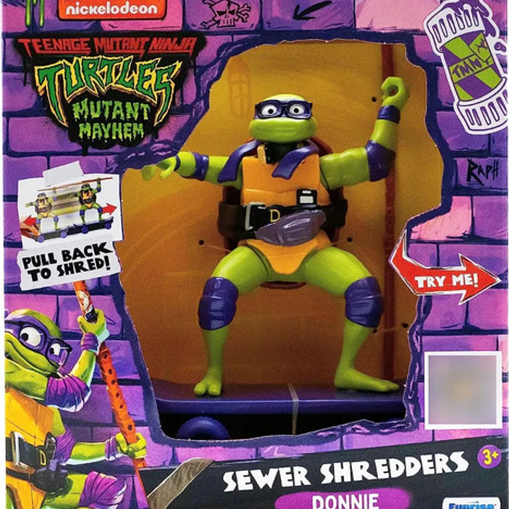 Figura Tortugas Ninja Pull Back Movimiento Mutantes Original 3