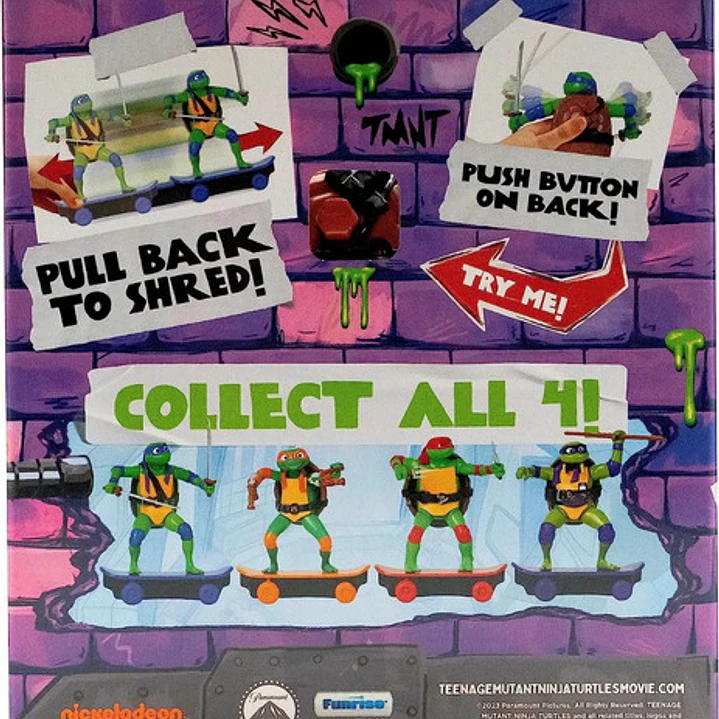 Figura Tortugas Ninja Pull Back Movimiento Mutantes Original 15