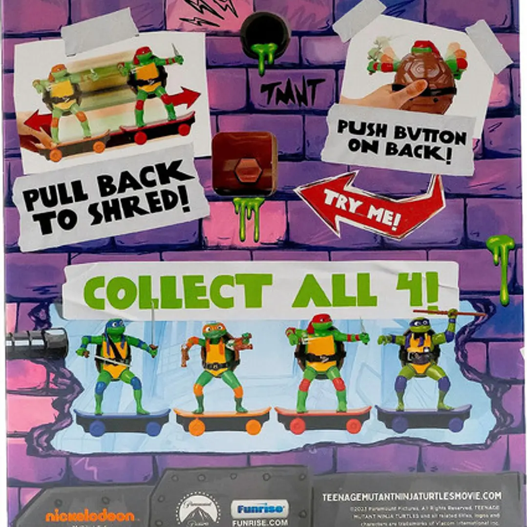 Figura Tortugas Ninja Pull Back Movimiento Mutantes Original 24