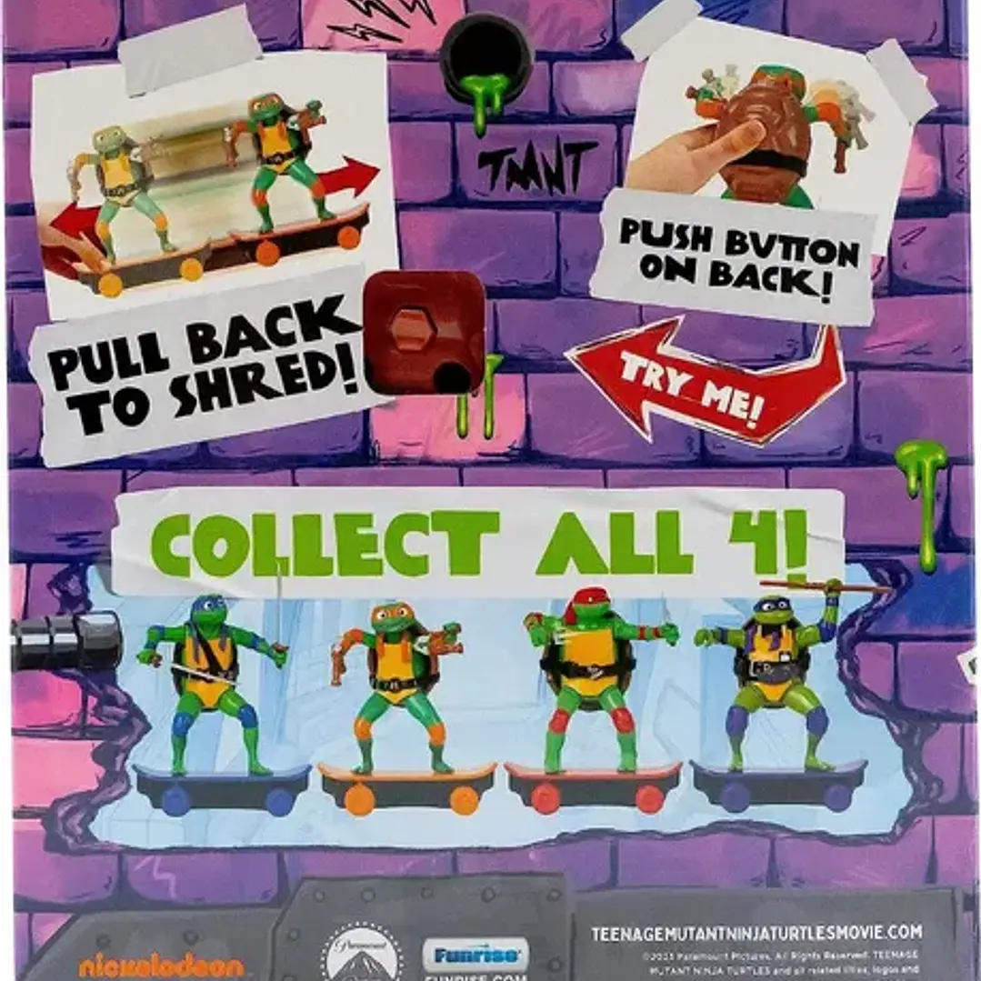 Figura Tortugas Ninja Pull Back Movimiento Mutantes Original 32