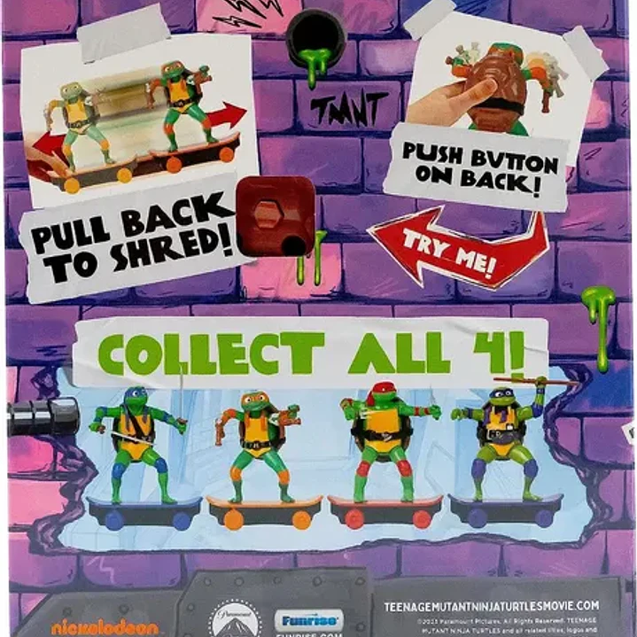Figura Tortugas Ninja Pull Back Movimiento Mutantes Original 32