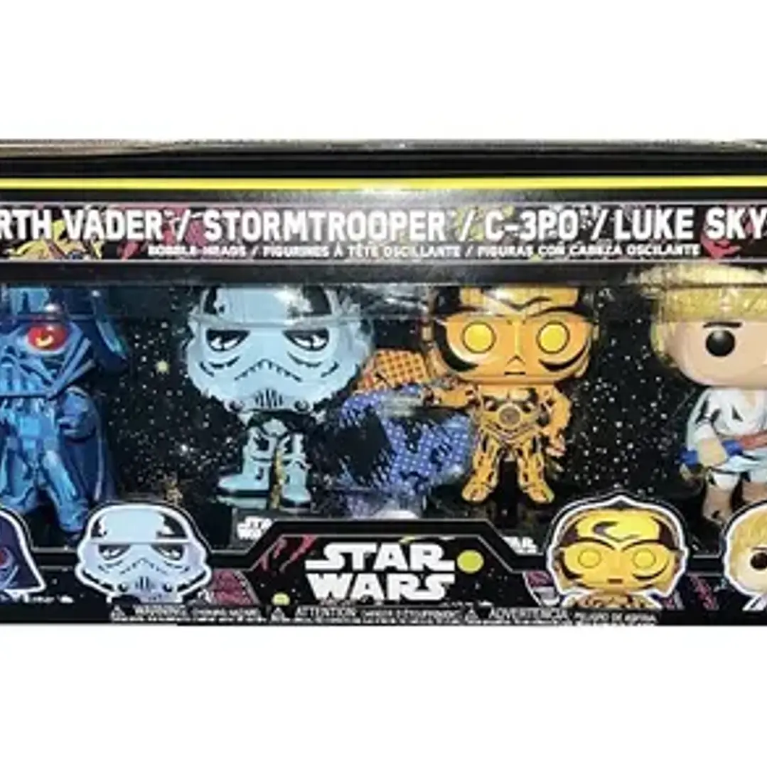 Funko Pop Star Wars Retro Serie Pack X4 Original 3