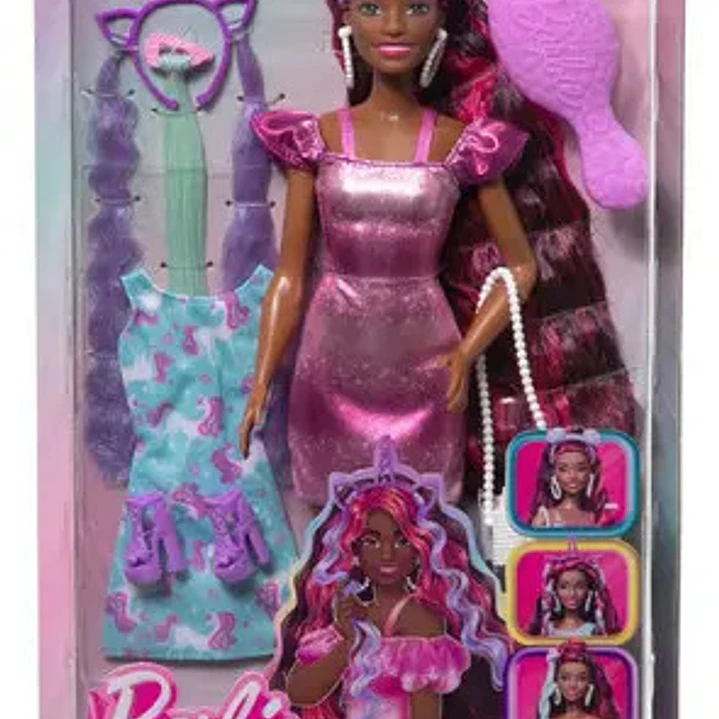 Barbie Totally Muñeca Cabello Arcoíris Extra Largo Ondulado Hkt99 9