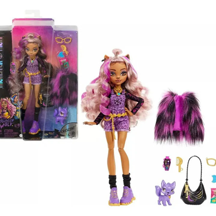 Monster High Muñeca Clawdeen Articulada Con Accesorios 2