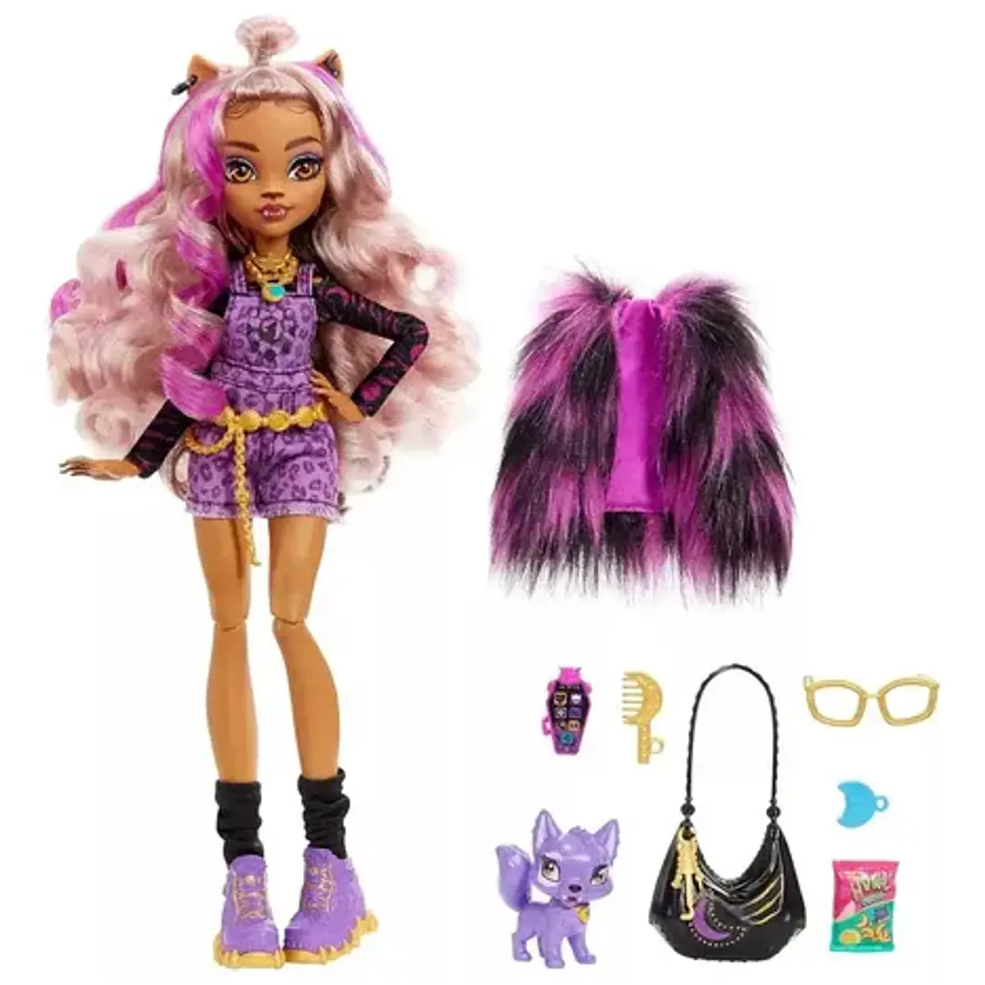 Monster High Muñeca Clawdeen Articulada Con Accesorios 3