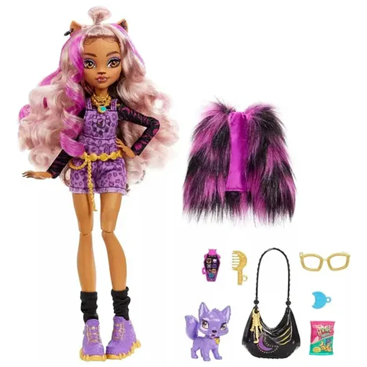 Monster High Muñeca Clawdeen Articulada Con Accesorios 3