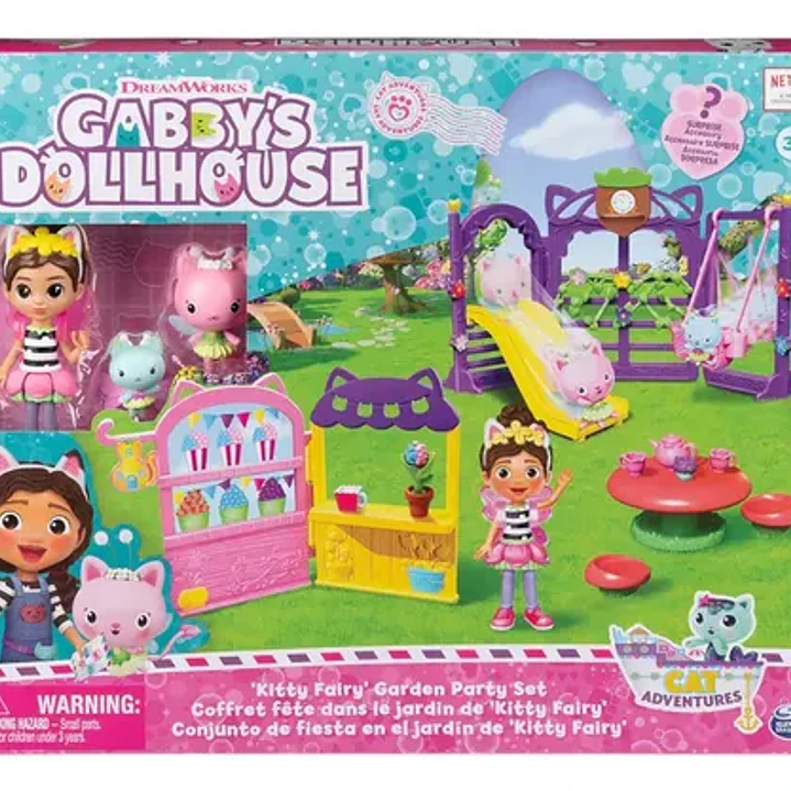 Gabby Dollhouse Set De Fiesta En El Jardín De Kitty Fairy 1