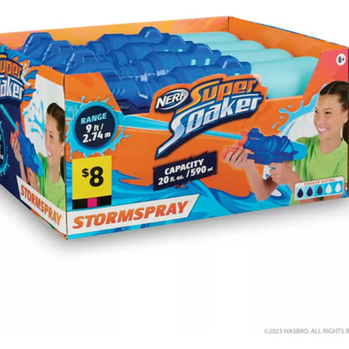Pistola De Agua Nerf Super Soaker Stormspray 590ml Color Azul 4