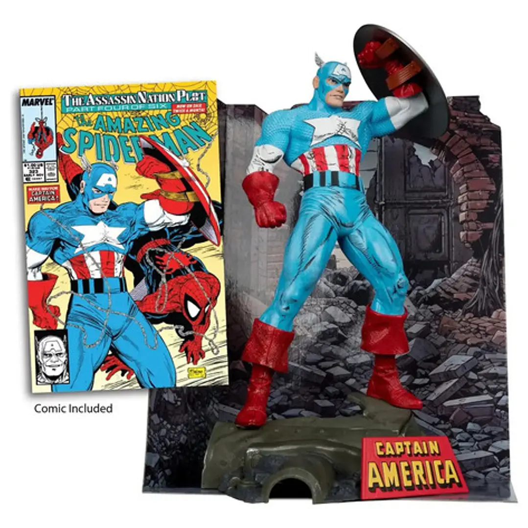 Mcfarlane Figura Estatua Marvel Capitan America Comic Book 9