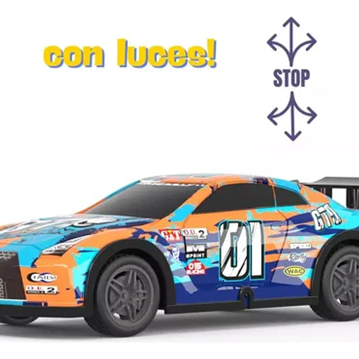 Auto Turbo Car Radio Control Con Luz Juguetes Truquito 18