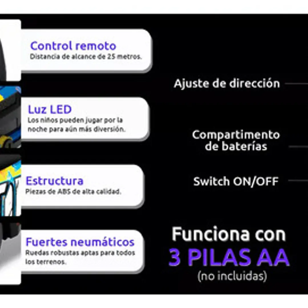 Auto Turbo Car Radio Control Con Luz Juguetes Truquito 37