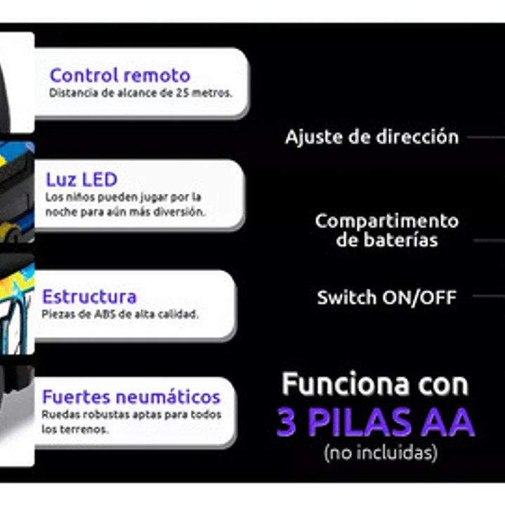 Auto Turbo Car Radio Control Con Luz Juguetes Truquito 37