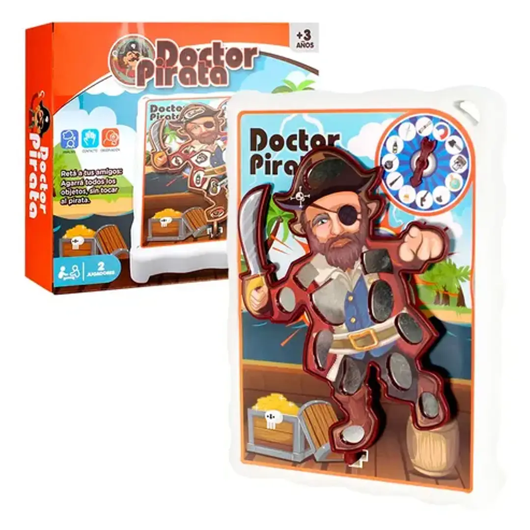 Juego De Mesa Clasico Operando Al Doctor Pirata Con Pinzas 2