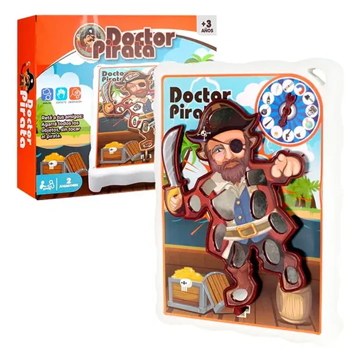 Juego De Mesa Clasico Operando Al Doctor Pirata Con Pinzas 2